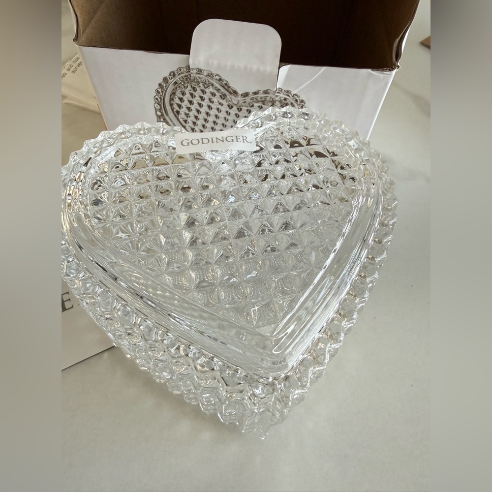 Godinger Clear Crystal Heart Dish
